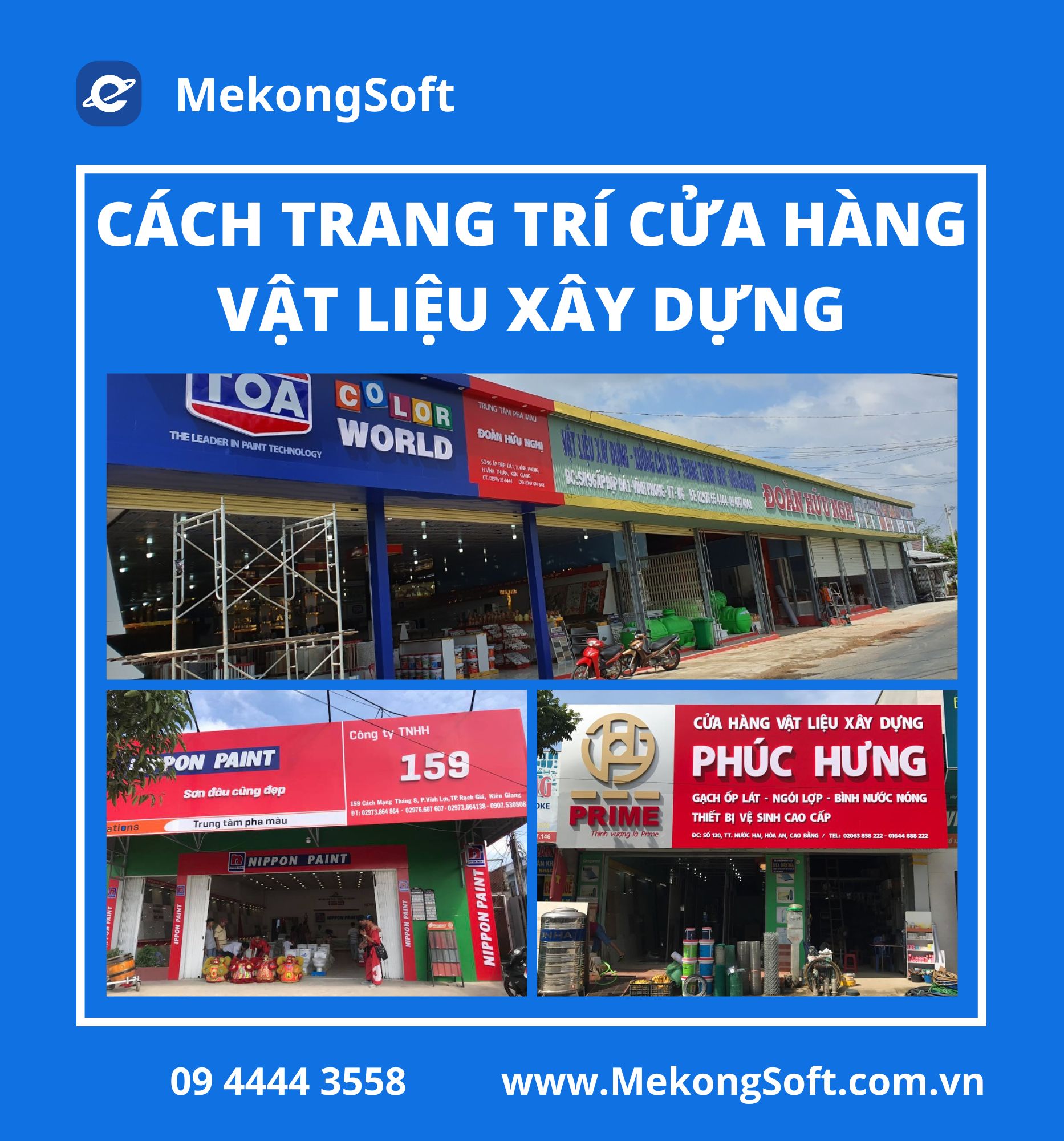 Thiết kế mặt tiền cửa hàng vật liệu xây dựng